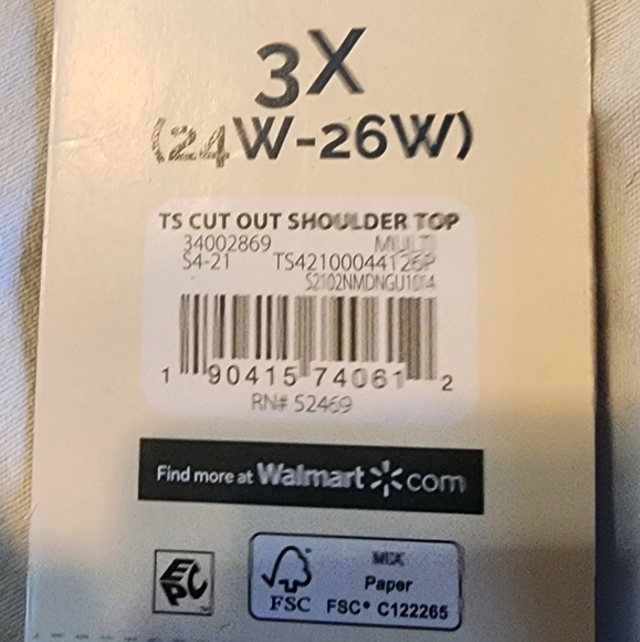 3x cut out shoulder top - Picture 2 of 4